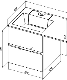 Aquanet Тумба под раковину Алвита 48 капучино – фотография-3